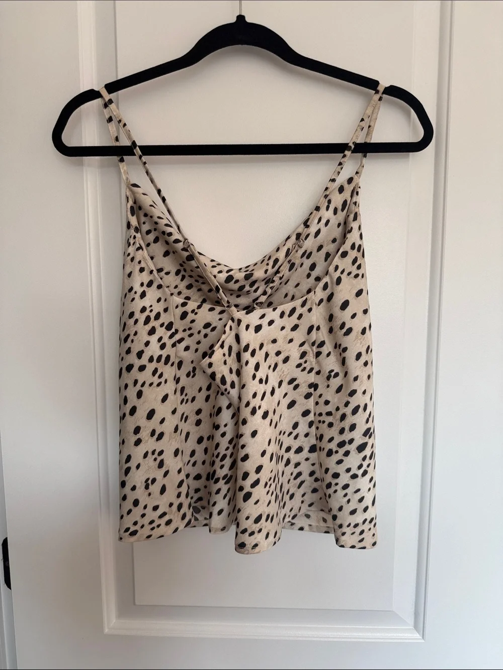 Beige Cowl Neck Animal Print Cami Top
